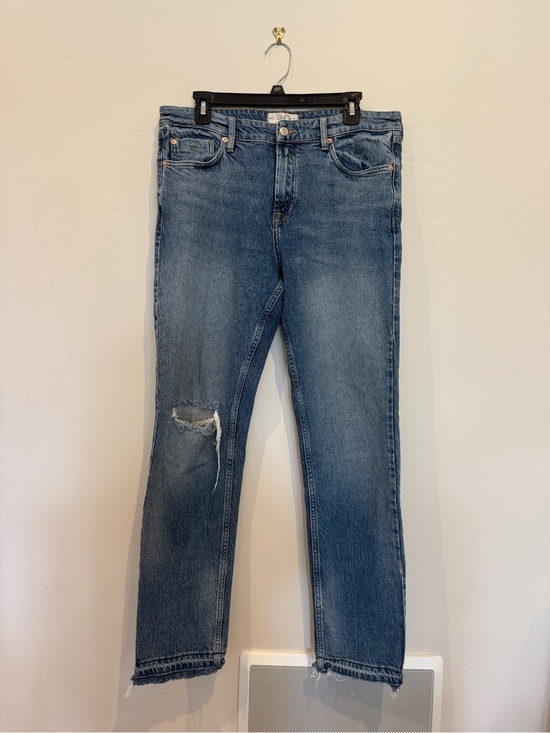 We The Free Denim - We The Free Women's Straight Leg Distressed Blue Jeans